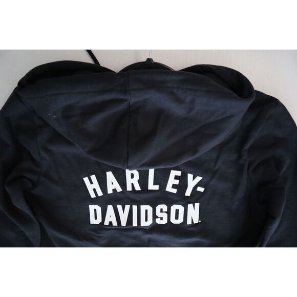 Harley-Davidson WMN Sz 2XL Black Beauty Special Racer Font Zip Front Hoodie - Picture 7 of 9